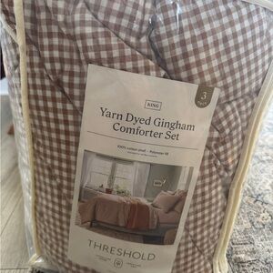 Threshold Brown Gingham Comforter Bedding King